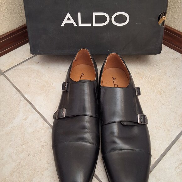 Aldo Black Monk Strap Shoes Size 12 main image 6